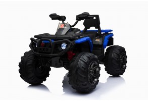 Super Quad Elettrico Maverick Per Bambini 12v Doppio Motore Full Optional Con Ammortozzatori Bianco Nero/blue