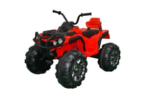 Super Quad Lander Elettrico Per Bambini 12v Doppio Motore Full Optional Con Ammortozzatori Rosso Con Telecomando