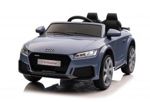 Auto Macchina Elettrica Per Bambini 12v Audi Tt Rs 6 Sedile Pelle Con Telecomando Grigio Blue