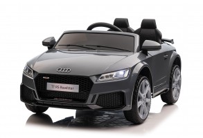 Auto Macchina Elettrica Per Bambini 12v Audi Tt Rs 6 Sedile Pelle Con Telecomando Grigio