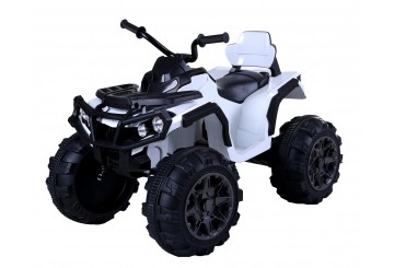 Super Quad Lander Elettrico Per Bambini 12v Doppio Motore Full Optional Con Ammortozzatori Bianco Con Telecomando