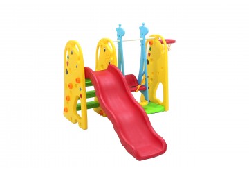 Scivolo Per Bambini Con Altalena Giardino Esterni Interno Multifunzione Con Canestro H123 X L170 X L160 Giraffa