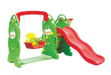 Scivolo Per Bambini Con Altalena Giardino Esterni Interno Multifunzione Con Canestro H87 X L169 X L112