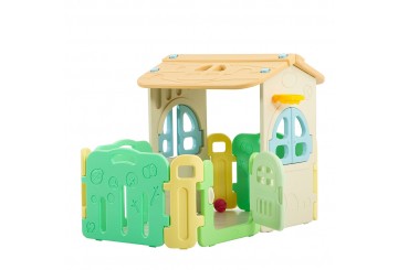 Casetta Per Bambini Partyfun Multifunzione Con Canestro Porte E Finestre Apribili H117 X L163 X L146