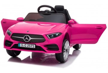 Auto Macchina Elettrica Per Bambini 12v Mercedes Cls 350 Amg Rosa Con Sedile In Pelle Telecomando 2.4 Ghz Porte Apribili E Mp3