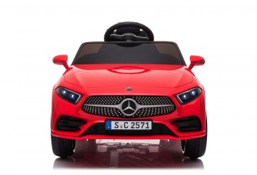 Auto Macchina Elettrica Per Bambini 12v Mercedes Cls 350 Amg Rossa Con Sedile In Pelle Telecomando 2.4 Ghz Porte Apribili E Mp3