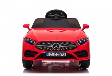 Auto Macchina Elettrica Per Bambini 12v Mercedes Cls 350 Amg Rossa Con Sedile In Pelle Telecomando 2.4 Ghz Porte Apribili E Mp3