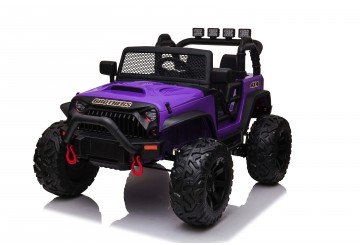 Auto Macchina Elettrica Fuoristrada Big Adventure 24v Viola Per Bambini 2 Posti Full Optional Sedile In Pelle Telecomando Porte Apribili