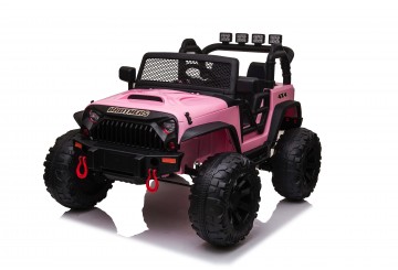 Auto Macchina Elettrica Fuoristrada Big Adventure 24v Rose Per Bambini 2 Posti Full Optional Sedile In Pelle Telecomando Porte Apribili