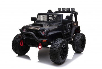 Auto Macchina Elettrica Fuoristrada Big Adventure 24v Nera Per Bambini 2 Posti Ruote In Gomma Full Optional Sedile In Pelle Telecomando Porte Apribili