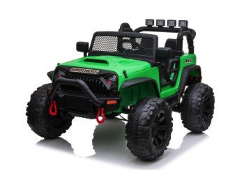 Auto Macchina Elettrica Fuoristrada Big Adventure 24v Verde Per Bambini 2 Ruote In Gomma  Posti Full Optional Sedile In Pelle Telecomando Porte Apribili