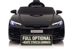 Auto Macchina Elettrica Per Bambini 12v Audi Rs E-tron Gt Sedile Pelle Con Telecomando Nera
