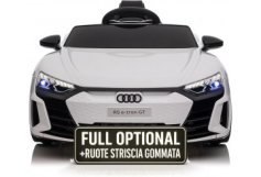Auto Macchina Elettrica Per Bambini 12v Audi Rs E-tron Gt Sedile Pelle Con Telecomando Bianca