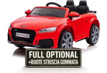 Auto Macchina Elettrica Per Bambini 12v Audi Tt Rs 6 Sedile Pelle Con Telecomando Rossa