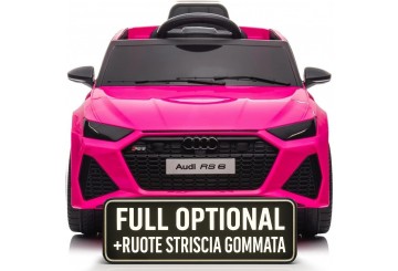 Auto Macchina Elettrica Per Bambini 12v Audi Rs 6 Sedile Pelle Con Telecomando Rosa