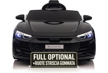 Auto Macchina Elettrica Per Bambini 12v Audi Rs E-tron Gt Sedile Pelle Con Telecomando Nera