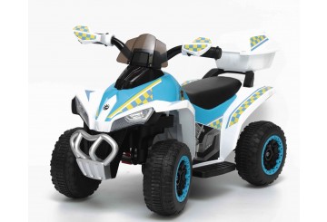 Quad Elettrico Per Bambini Racer Sport Con Luci Suoni Mp3  Bauletto Marcia Avanti Indietro E Accellelratore