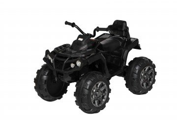 Super Quad Lander Elettrico Per Bambini 12v Doppio Motore Full Optional Con Ammortozzatori Nero Con Telecomando