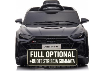 Auto Macchina Elettrica Per Bambini 12v Audi Rs 6 Sedile Pelle Con Telecomando 