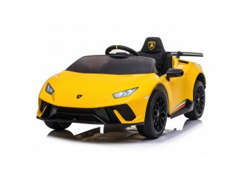 Auto Macchina Elettrica Per Bambini 12v Lamborghini Huracán Gialla Con Telecomando Porte Apribili Led E Suoni Mp3