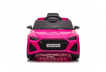 Auto Macchina Elettrica Per Bambini 12v Audi Rs 6 Sedile Pelle Con Telecomando Rosa