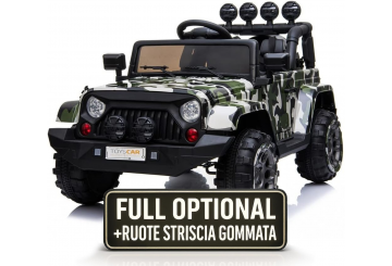 Auto Macchina Elettrica Per Bambini Fuoristrada Army 12v Mp3 Led Con Telecomando Full Optional