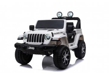 Auto Macchina Elettrica Jeep Wrangler Rubicon 12v Per Bambini Porte Apribili Con Telecomando Full Accessori (bianca)
