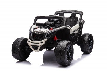 Auto Macchina Elettrica Per Bambini 24v Utv Can Am Maverick  Telecomando 2 Motori Da 200w Porte Apribili Bianca
