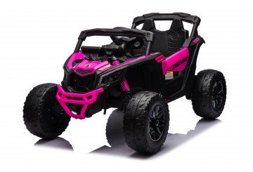 Auto Macchina Elettrica Per Bambini 24v Utv Can Am Maverick  Telecomando 2 Motori Da 200w Porte Apribili Fucsia