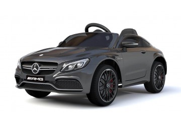 Auto Elettrica Per Bambini 12v Mercedes C63 Amg Nera Porte Apribili Con Telecomando