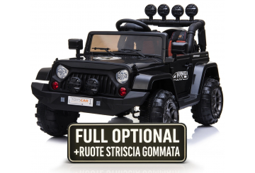 Auto Macchina Elettrica Fuoristrada Adventure Per Bambini Nera 12v Mp3 Led Con Telecomando Full Optional Sedili In Pelle
