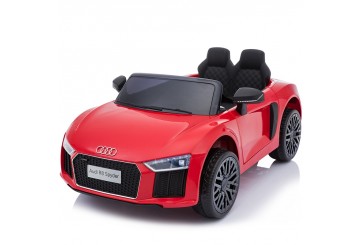 Auto Macchina Elettrica 12v Audi R8 Spyder Per Bambini Led Mp3 Con Telecomando Sedile In Pelle Rossa