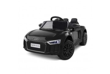 Auto Macchina Elettrica 12v Audi R8 Spyder Per Bambini Led Mp3 Con Telecomando Sedile In Pelle Nera