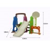 Scivolo Per Bambini Con Altalena e piscina Giardino Interno Esterni Multifunzione Con Canestro H122 X L209 X L256 Party