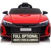 Auto Macchina Elettrica per Bambini 12V Audi RS e-tron GT Sedile Pelle con Telecomando Rossa