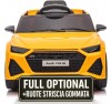 Auto Macchina Elettrica per Bambini 12V Audi RS 6 Sedile Pelle con Telecomando Giallo