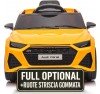 Auto Macchina Elettrica per Bambini 12V Audi RS 6 Sedile Pelle con Telecomando Giallo
