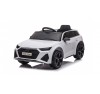 Auto Macchina Elettrica per Bambini 12V Audi RS 6 Sedile Pelle con Telecomando Bianca