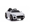 MACCHINA ELETTRICA PER BAMBINI 12V MASERATI GRANCABRIO BIANCA CON SEDILE IN PELLE TELECOMANDO PORTE APRIBILI LED E SUONI MP3