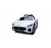 MACCHINA ELETTRICA PER BAMBINI 12V MASERATI GRANCABRIO BIANCA CON SEDILE IN PELLE TELECOMANDO PORTE APRIBILI LED E SUONI MP3