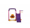 Scivolo Per Bambini Con Altalena Giardino Esterni Interno Multifunzione Con Canestro H122 X L186 X L155 PartyPink