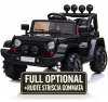 Auto Macchina Elettrica Fuoristrada Adventure per Bambini Nera 12V MP3 Led con Telecomando Full Optional Sedili in Pelle