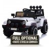 Auto Macchina Elettrica per Bambini Fuoristrada Bianca 12V MP3 Led con Telecomando Full Optional Sedili in Pelle