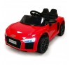 Auto Macchina Elettrica 12V Audi R8 Spyder per Bambini Led MP3 con Telecomando Sedile in pelle Rossa