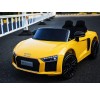 Auto Macchina Elettrica 12V Audi  R8 Spyder per Bambini Led MP3 con Telecomando Sedile in pelle Gialla