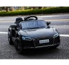 Auto Macchina Elettrica 12V Audi R8 Spyder per Bambini Led MP3 con Telecomando Sedile in pelle Nera