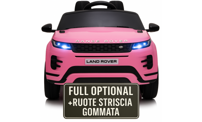 Auto Macchina Elettrica Range Rover Evoque 12V RUOTE IN GOMMA per Bambini porte apribili Con telecomando Full accessori (ROSA)