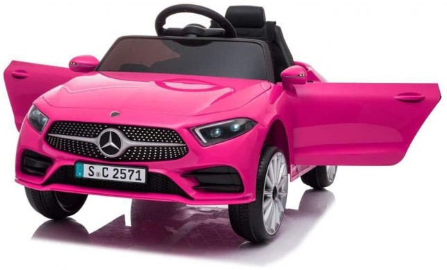 Auto Macchina Elettrica per Bambini 12V Mercedes CLS 350 AMG ROSA con Sedile in Pelle Telecomando 2.4 GHz Porte Apribili e MP3