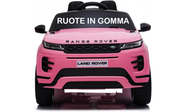 Auto Macchina Elettrica Range Rover Evoque 12V RUOTE IN GOMMA per Bambini porte apribili Con telecomando Full accessori (ROSA)