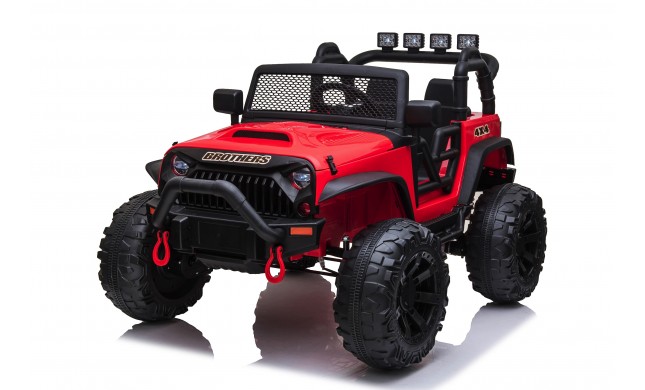 Auto Macchina Elettrica Fuoristrada Big Adventure 24V Rossa per Bambini 2 Posti Full Optional sedile in pelle telecomando porte apribili